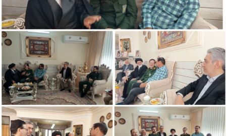 دیدار امام جمعه و فرمانده سپاه ناحیه نطنز با جانباز و یادگار دفاع مقدس حاج رجبعلی اسماعیلی