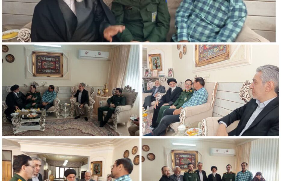 دیدار امام جمعه و فرمانده سپاه ناحیه نطنز با جانباز و یادگار دفاع مقدس حاج رجبعلی اسماعیلی