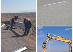 نصب گاردیل های حفاظتی محور بزرگراهی اردستان بادرود کاشان 