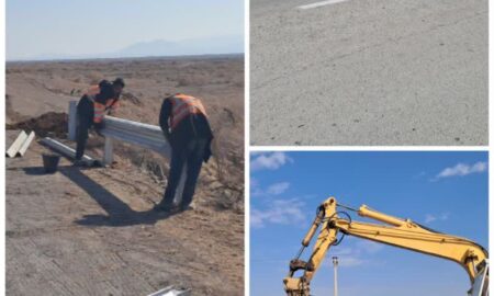 نصب گاردیل های حفاظتی محور بزرگراهی اردستان بادرود کاشان 