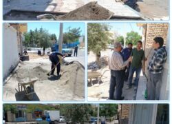 اجرای سنگفرش پیاده‌رو خیابان طالقانی