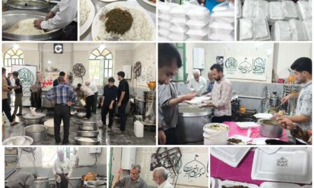 هزار پرس اطعام غدیر به همت هیئت و موکب امام رضا(ع) نطنز توزیع شد