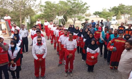 اجرای مانور امداد و نجات زلزله در پایگاه اورژانس جاده‌ای ابیازن
