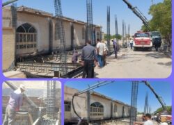 عملیات بتن‌ریزی فونداسیون «سالن اجتماعات گلزار شهدای خالدآباد» آغاز شد